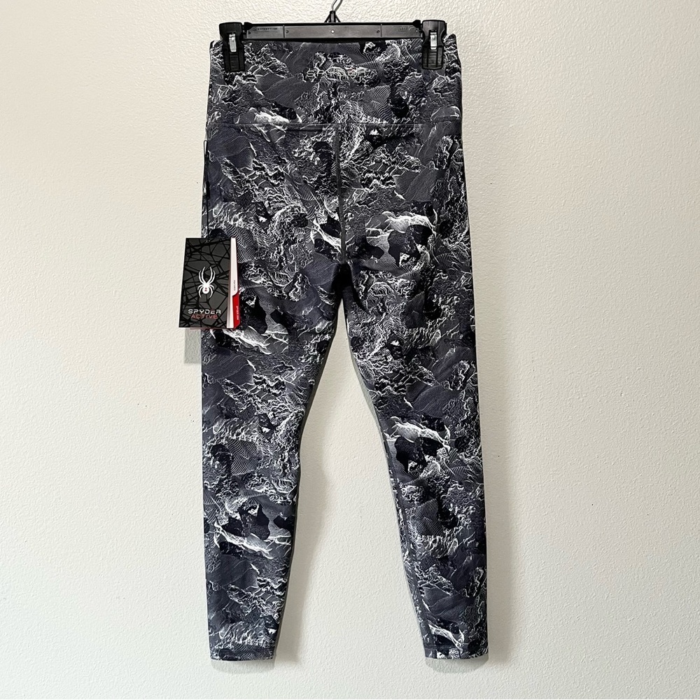 SPYDER ACTIVE- NWT Black and Gray Patterned Leggings Size S - Picture 2 of 7